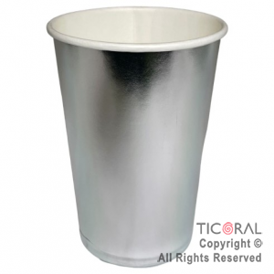 VASO POLIPAPEL PLATA 266CC  x 6 UNIDADES